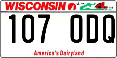 WI license plate 107ODQ