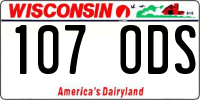 WI license plate 107ODS