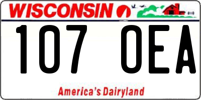 WI license plate 107OEA