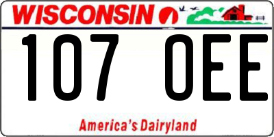 WI license plate 107OEE
