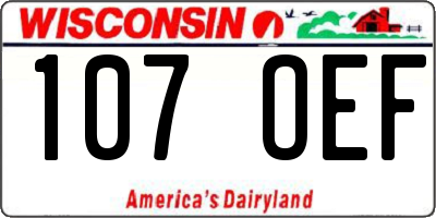 WI license plate 107OEF