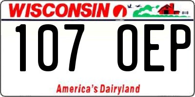 WI license plate 107OEP