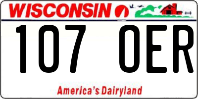 WI license plate 107OER