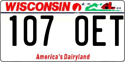 WI license plate 107OET