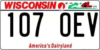 WI license plate 107OEV