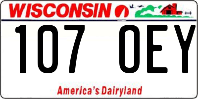 WI license plate 107OEY