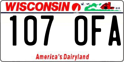 WI license plate 107OFA