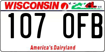 WI license plate 107OFB