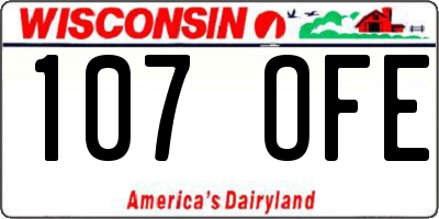 WI license plate 107OFE