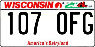WI license plate 107OFG