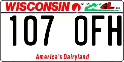 WI license plate 107OFH