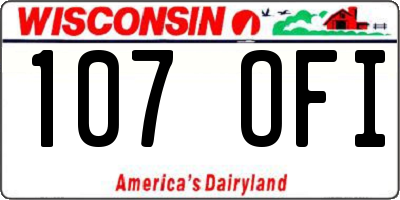WI license plate 107OFI