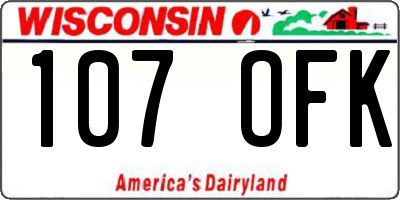 WI license plate 107OFK