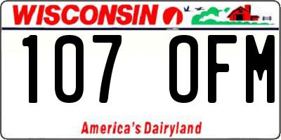 WI license plate 107OFM