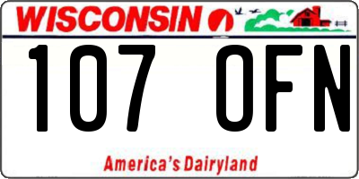 WI license plate 107OFN