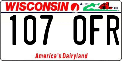 WI license plate 107OFR