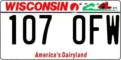 WI license plate 107OFW