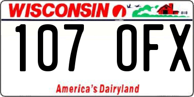 WI license plate 107OFX