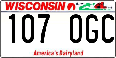 WI license plate 107OGC