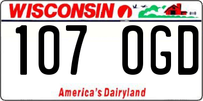 WI license plate 107OGD
