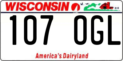 WI license plate 107OGL