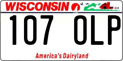 WI license plate 107OLP