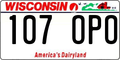 WI license plate 107OPO