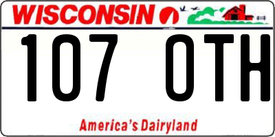 WI license plate 107OTH