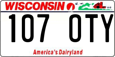 WI license plate 107OTY