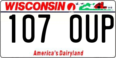 WI license plate 107OUP