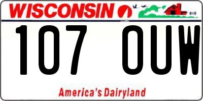 WI license plate 107OUW