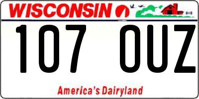 WI license plate 107OUZ