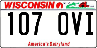 WI license plate 107OVI