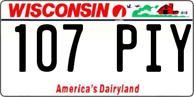 WI license plate 107PIY