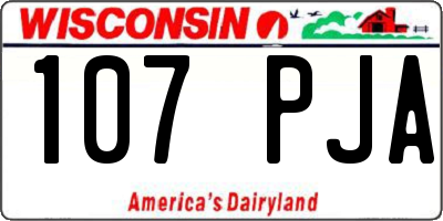 WI license plate 107PJA