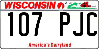 WI license plate 107PJC