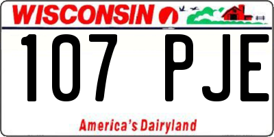 WI license plate 107PJE