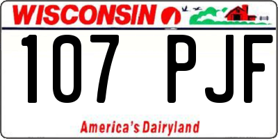 WI license plate 107PJF