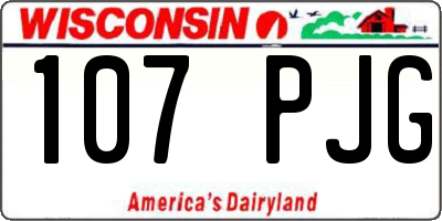 WI license plate 107PJG