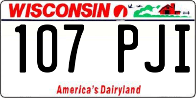 WI license plate 107PJI