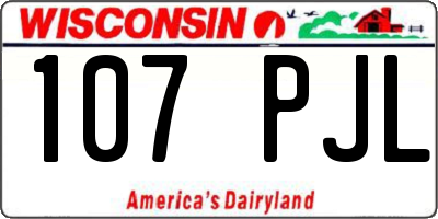 WI license plate 107PJL
