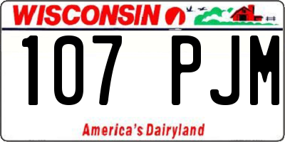 WI license plate 107PJM