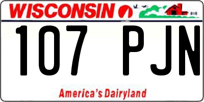 WI license plate 107PJN