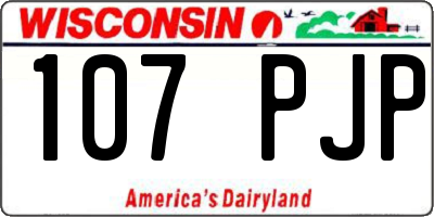 WI license plate 107PJP