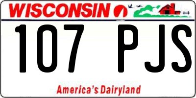WI license plate 107PJS