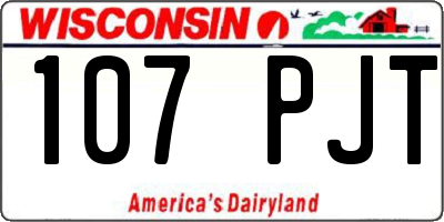 WI license plate 107PJT