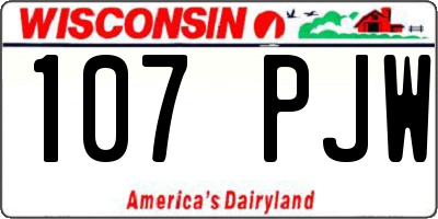 WI license plate 107PJW