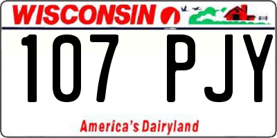 WI license plate 107PJY