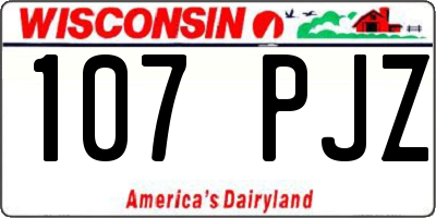 WI license plate 107PJZ