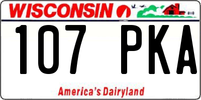 WI license plate 107PKA